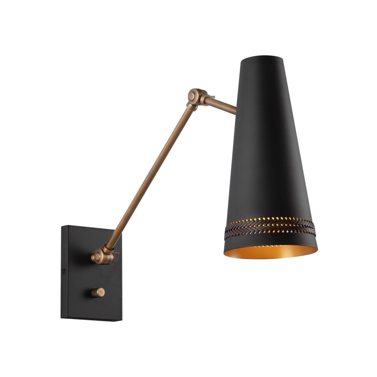 Murale Brickell - Cuir noir / noisette mate by Alora Lighting | Luminaires & cie