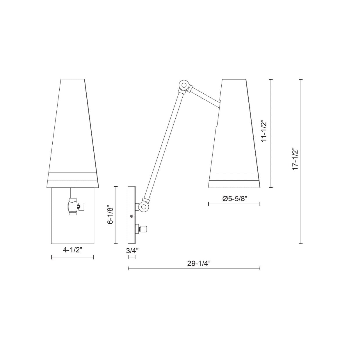Murale Brickell - Cuir noir / noisette mate by Alora Lighting | Luminaires & cie