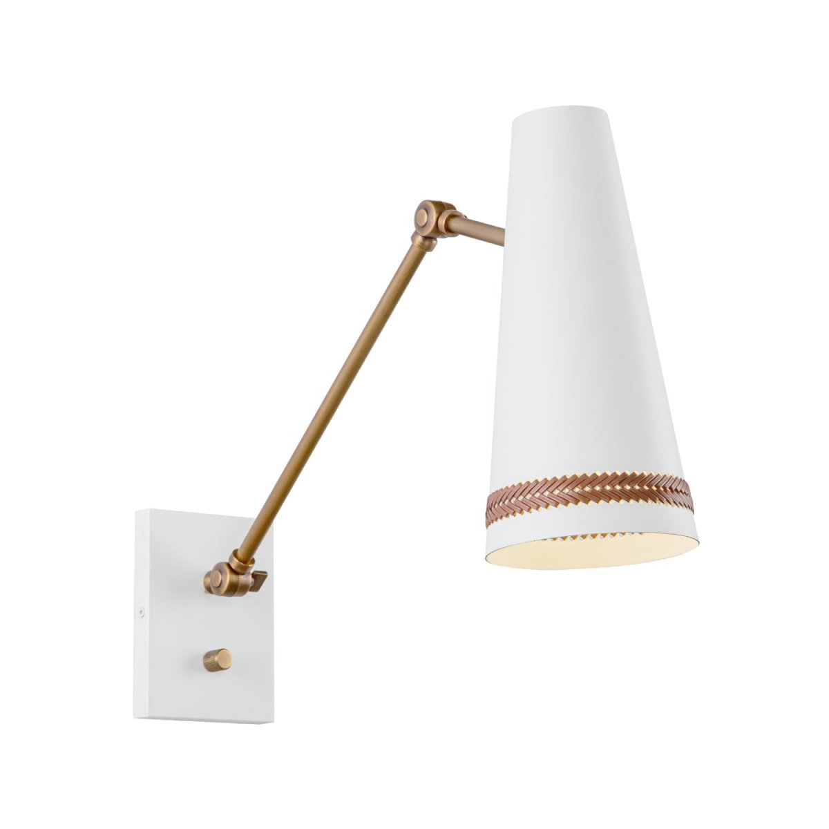 Murale Brickell - Cuir blanc / noisette mat by Alora Lighting | Luminaires & cie