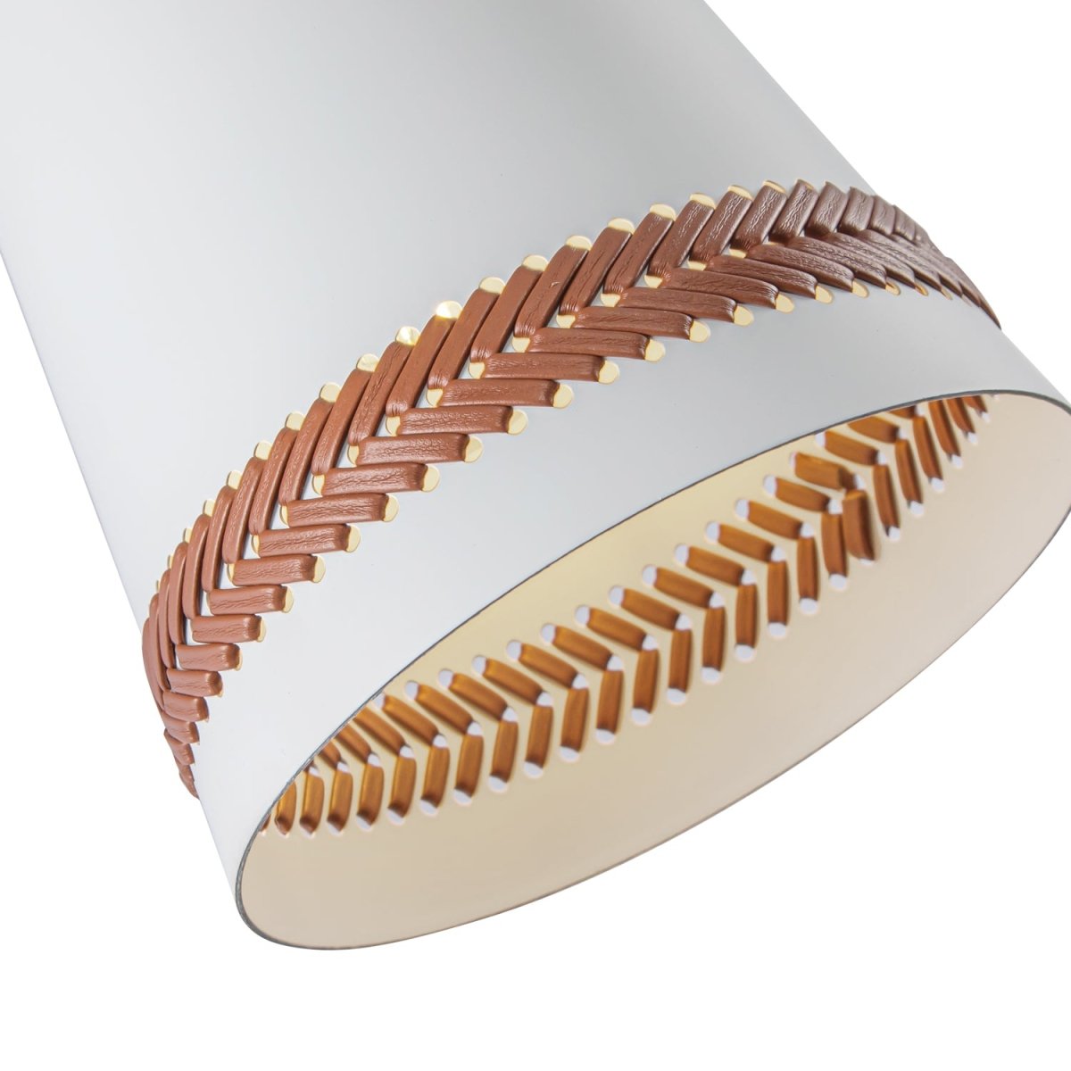 Murale Brickell - Cuir blanc / noisette mat by Alora Lighting | Luminaires & cie