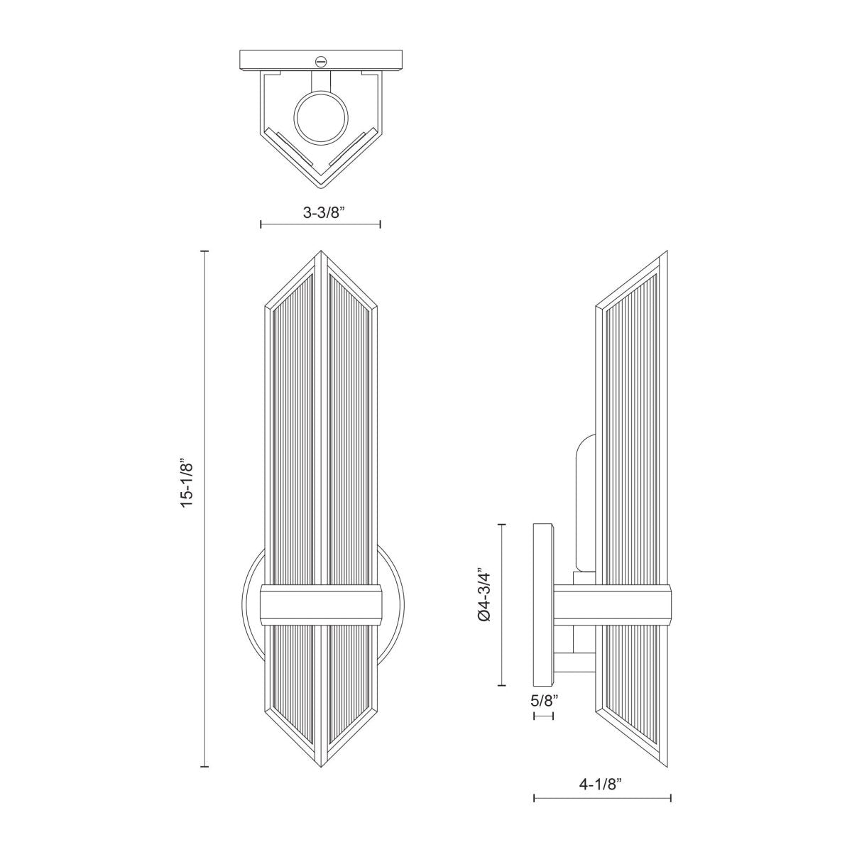 Murale Cairo - Verre à côte / bronze urbain 1 by Alora Lighting | Luminaires & cie