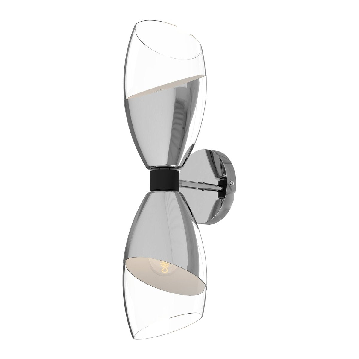 Murale Capri - Chrome / verre transparent 19 3/8" by Alora Lighting | Luminaires & cie