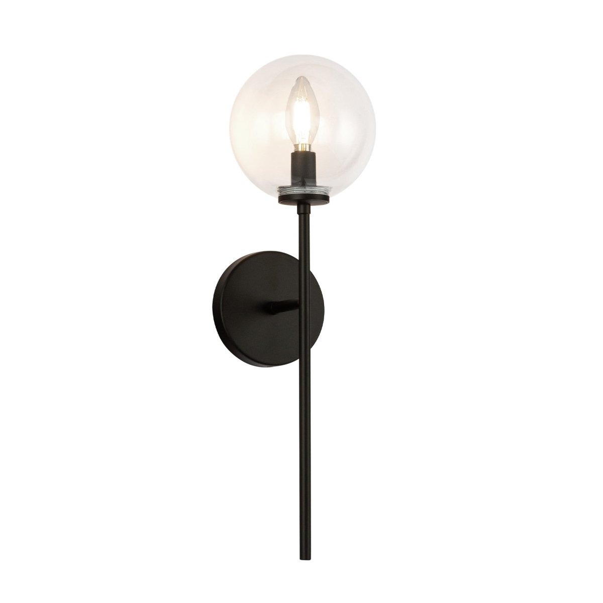 Murale Cassia - Noir mat / Verre transparent 1 by Alora Lighting | Luminaires & cie