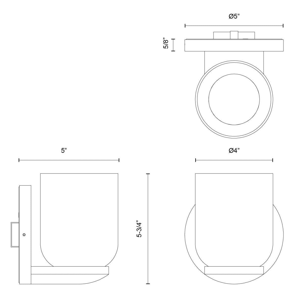 Murale Cedar - Or / clair brossé 5 3/4" by Kuzco Lighting | Luminaires & cie