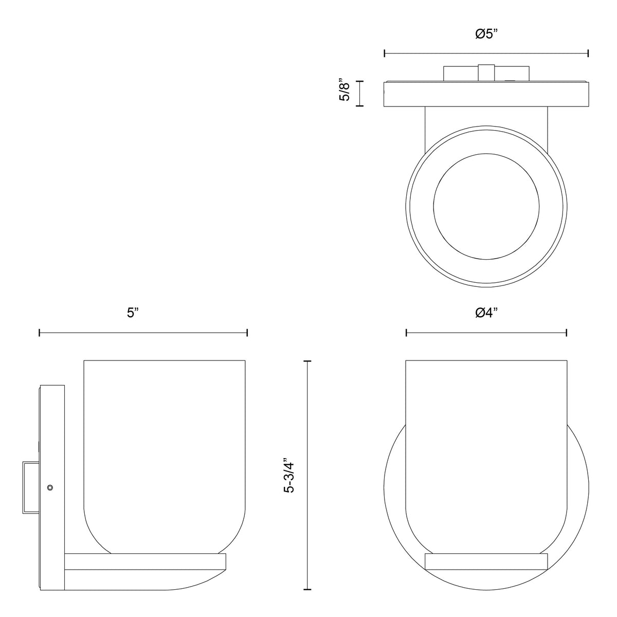 Applique murale Cedar Or brossé/Transparent, 5 3/4" – vue 3
