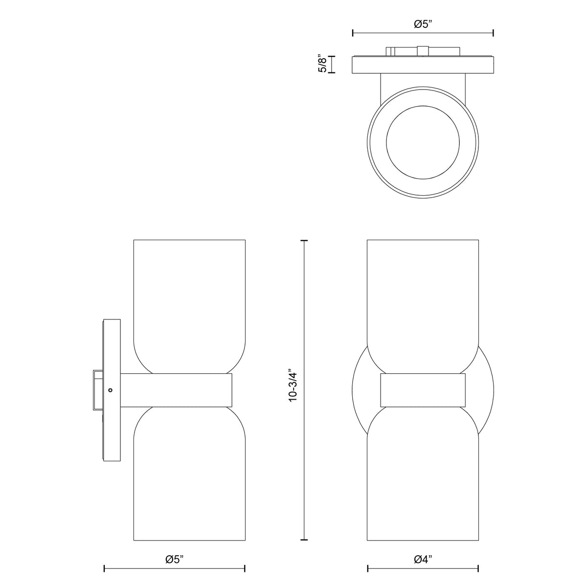 Applique murale Cedar Or brossé/Transparent, 10 3/4" – vue 3