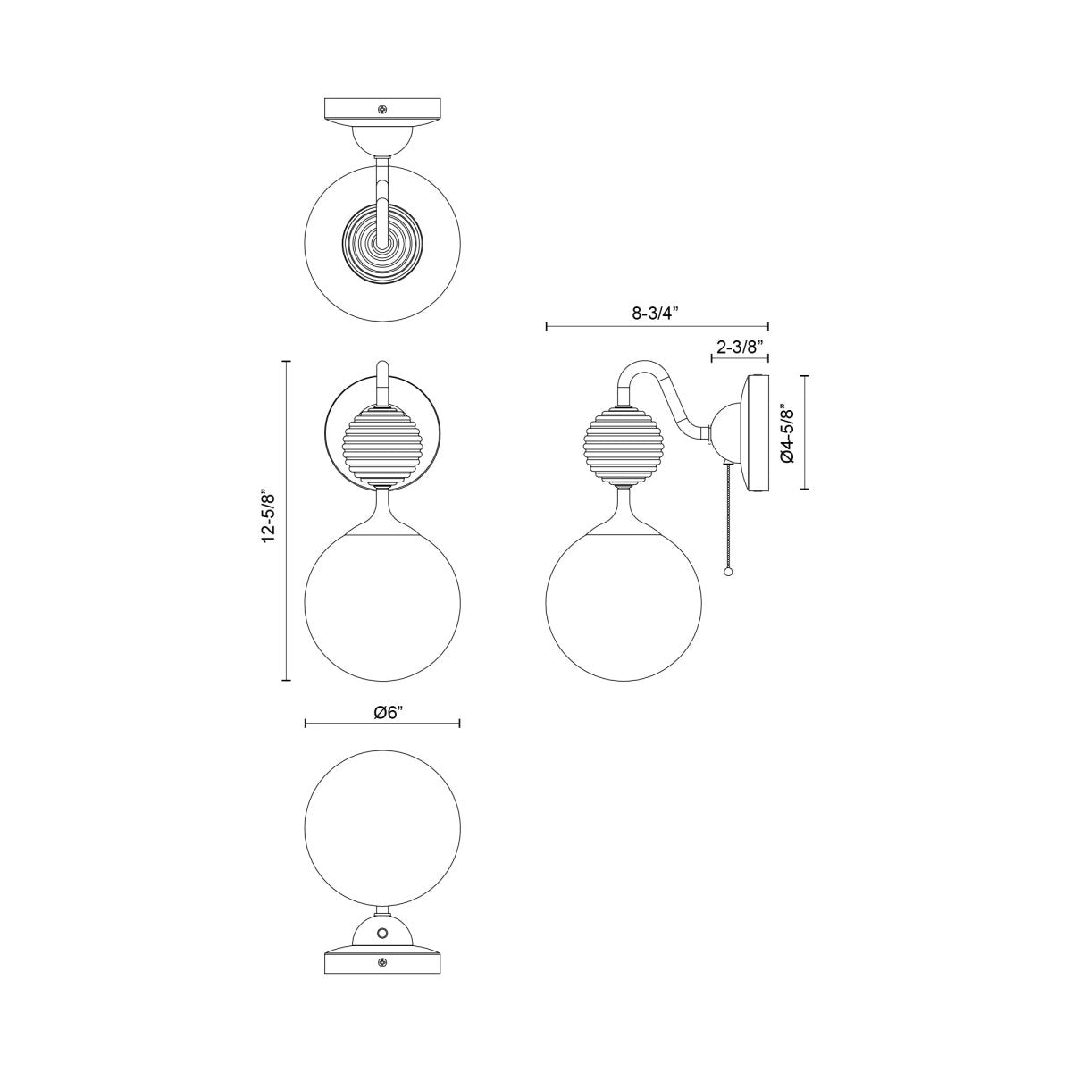 Murale Celia - Gold - or / Verre d'Opale by Alora Lighting | Luminaires & cie