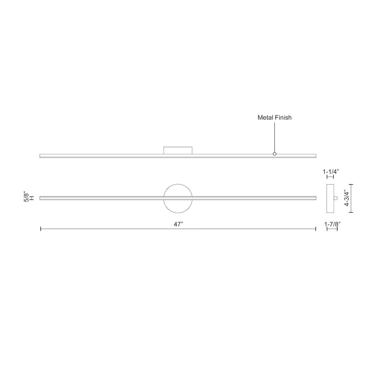 Applique murale Chute Noir, 47" – vue 2