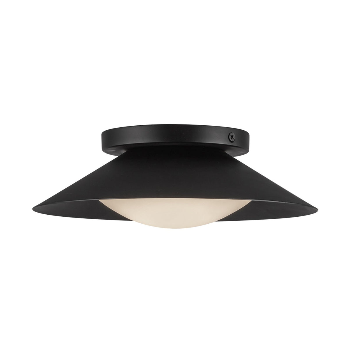 Semi-plafonnier Cleo Noir / Verre opale – vue 2