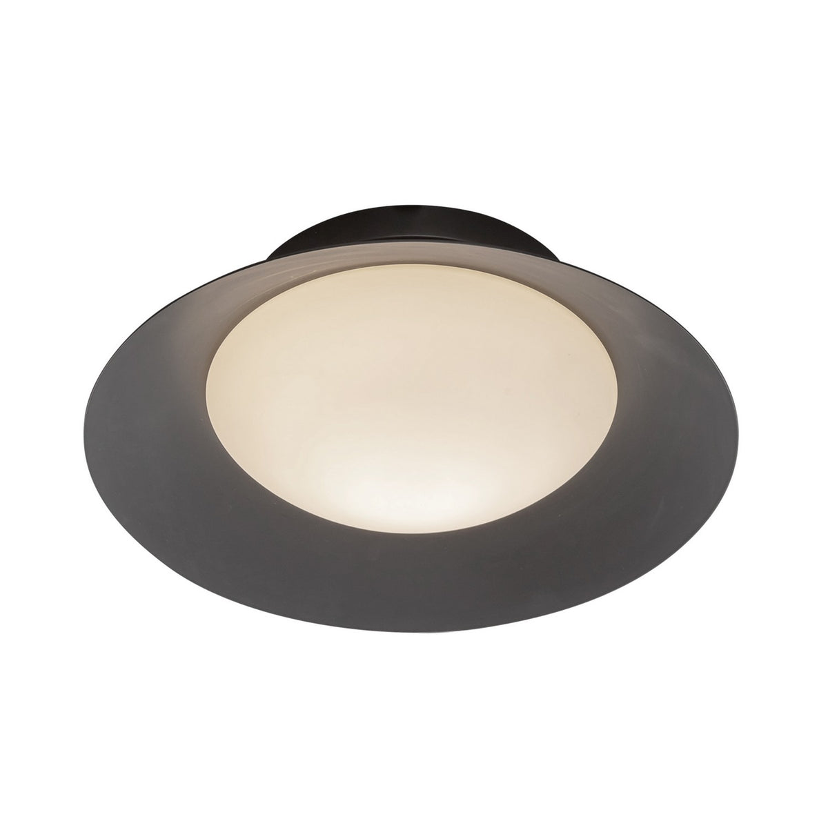 Semi-plafonnier Cleo Noir / Verre opale – vue 4