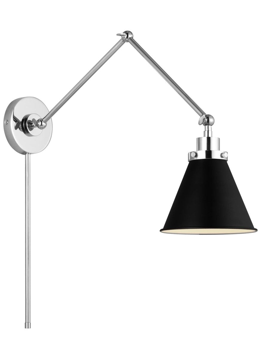 Murale cône à bras double Wellfleet - Nickel noir et raffiné de minuit Noir de minuit by Visual Comfort Studio | Luminaires & cie
