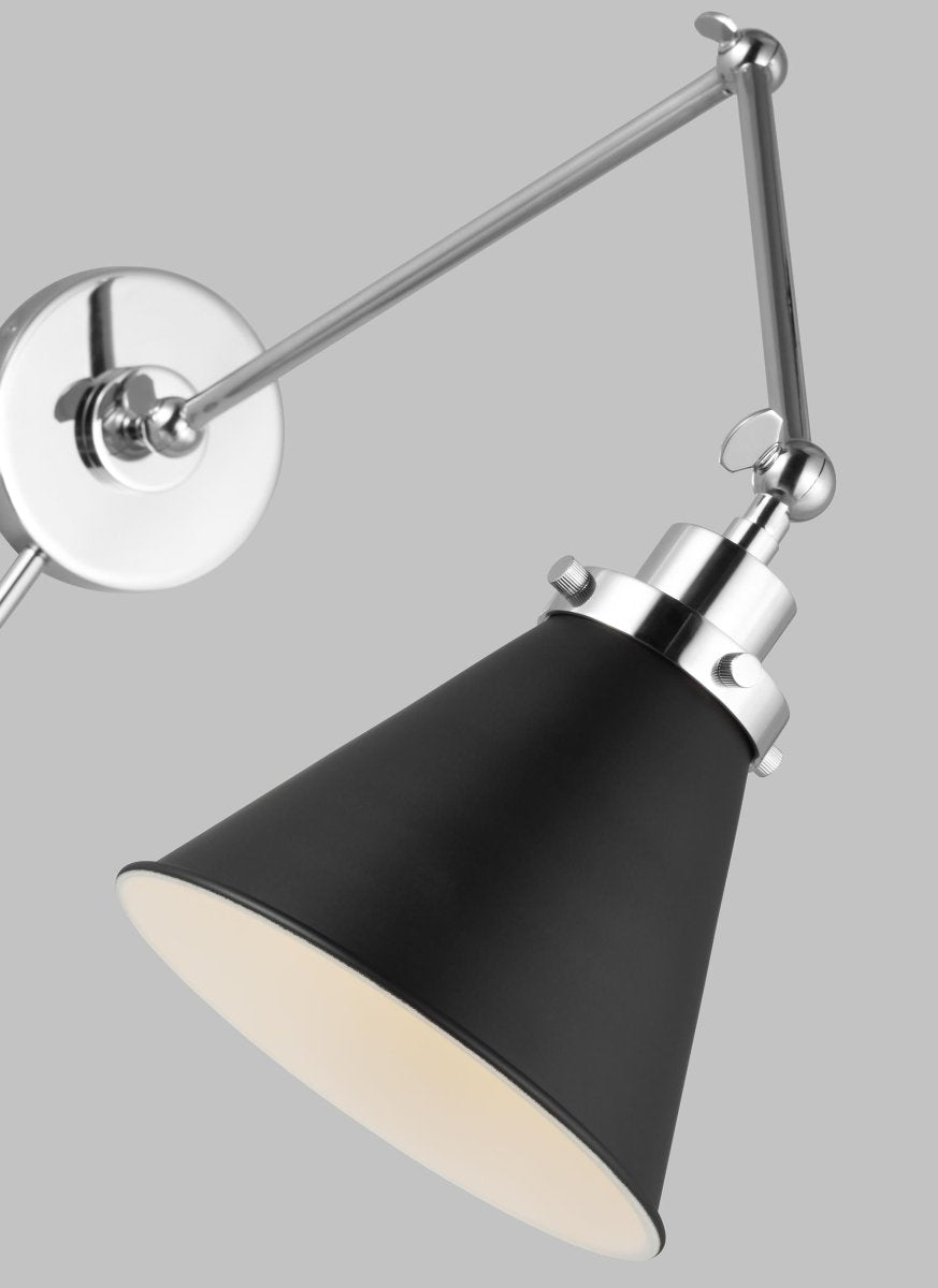 Murale cône à bras double Wellfleet - Nickel noir et raffiné de minuit Noir de minuit by Visual Comfort Studio | Luminaires & cie