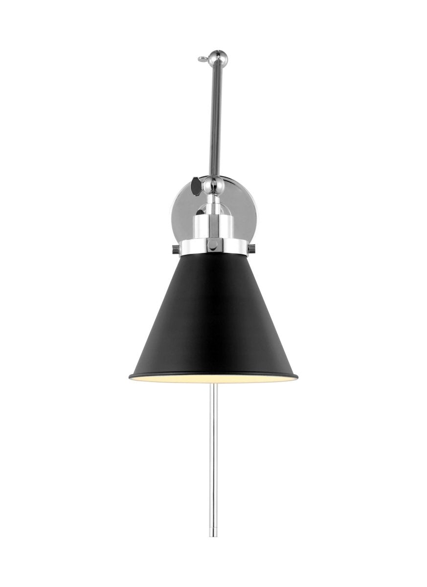 Murale cône à bras double Wellfleet - Nickel noir et raffiné de minuit Noir de minuit by Visual Comfort Studio | Luminaires & cie