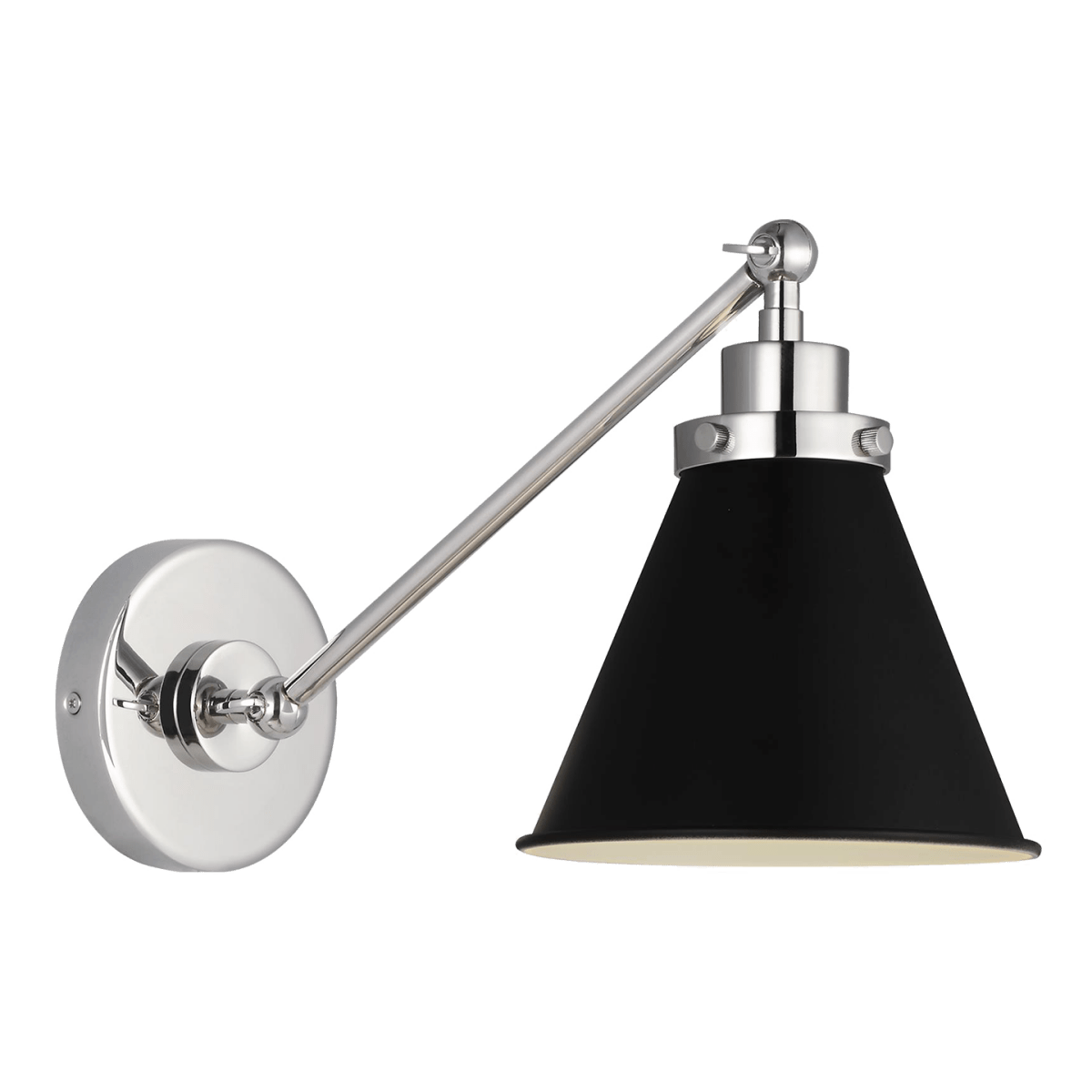 Murale cône à bras unique Wellfleet - Nickel noir et raffiné de minuit Noir de minuit by Visual Comfort Studio | Luminaires & cie