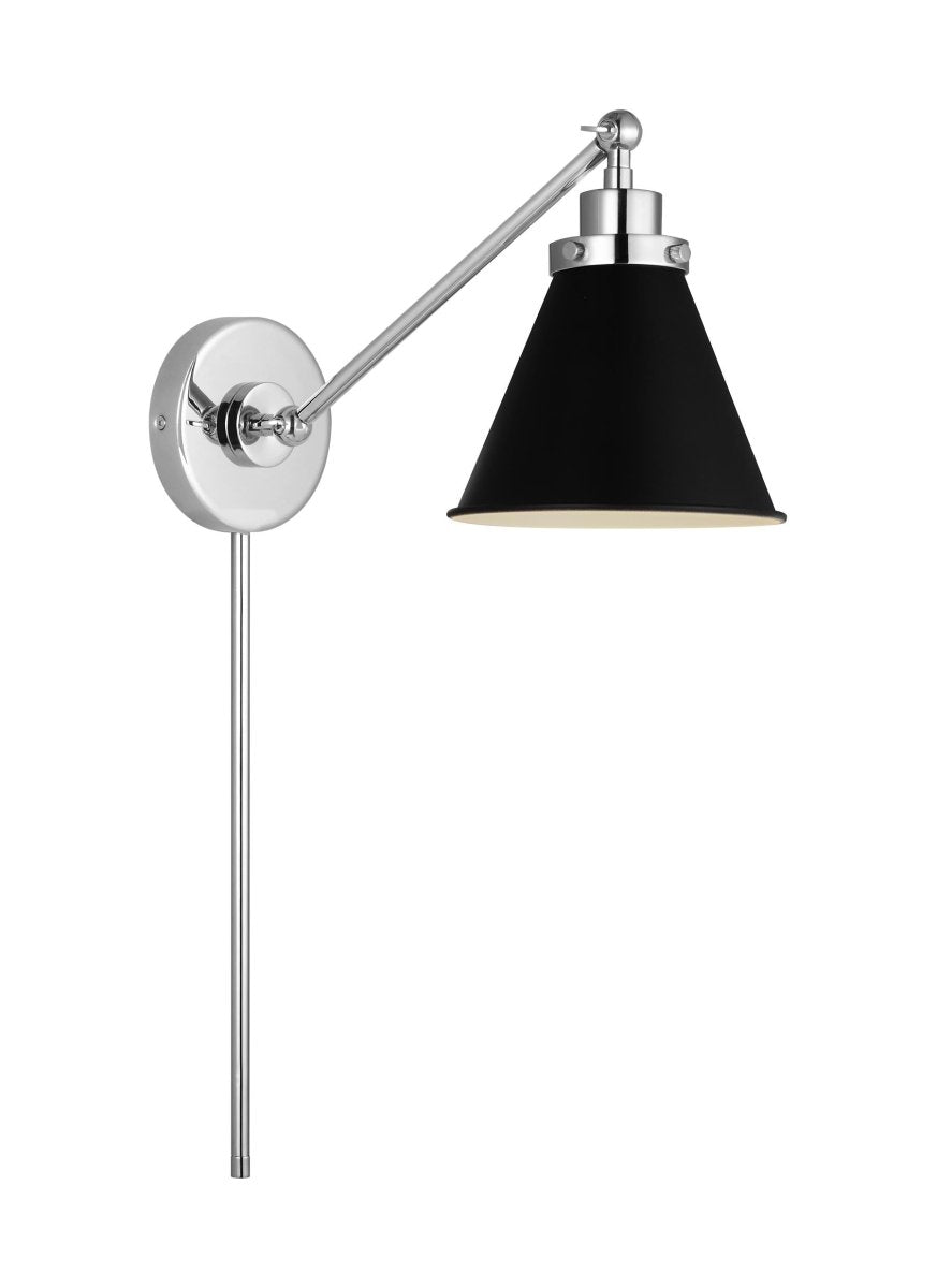 Murale cône à bras unique Wellfleet - Nickel noir et raffiné de minuit Noir de minuit by Visual Comfort Studio | Luminaires & cie