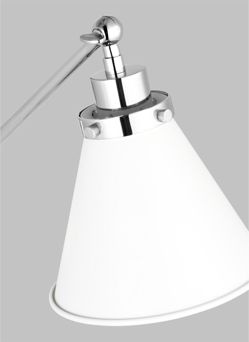 Murale cône à bras unique Wellfleet - Nickel blanc et poli mat Blanc mat by Visual Comfort Studio | Luminaires & cie