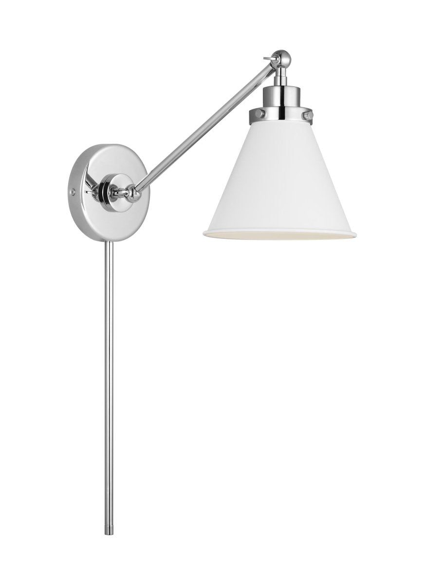 Murale cône à bras unique Wellfleet - Nickel blanc et poli mat Blanc mat by Visual Comfort Studio | Luminaires & cie