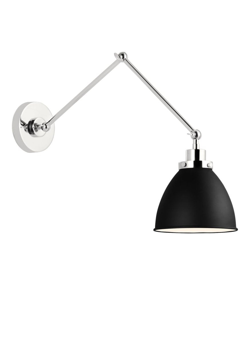 Murale dôme à bras double Wellfleet - Nickel noir et raffiné de minuit Noir de minuit by Visual Comfort Studio | Luminaires & cie