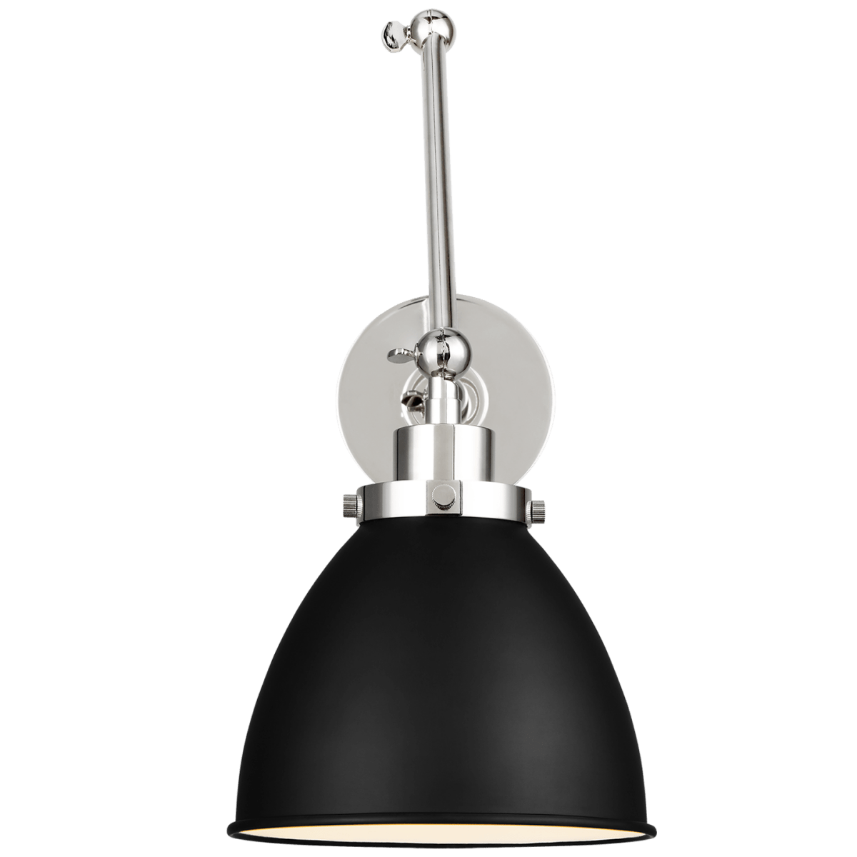 Murale dôme à bras double Wellfleet - Nickel noir et raffiné de minuit Noir de minuit by Visual Comfort Studio | Luminaires & cie