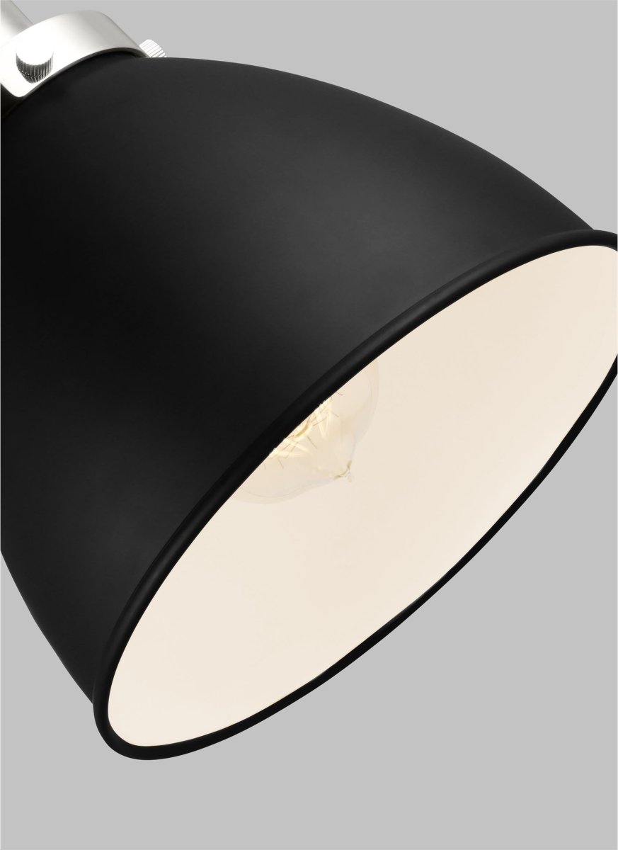 Murale dôme à bras double Wellfleet - Nickel noir et raffiné de minuit Noir de minuit by Visual Comfort Studio | Luminaires & cie