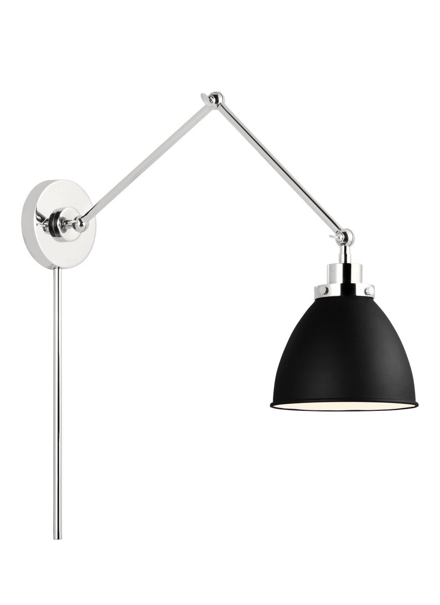 Murale dôme à bras double Wellfleet - Nickel noir et raffiné de minuit Noir de minuit by Visual Comfort Studio | Luminaires & cie