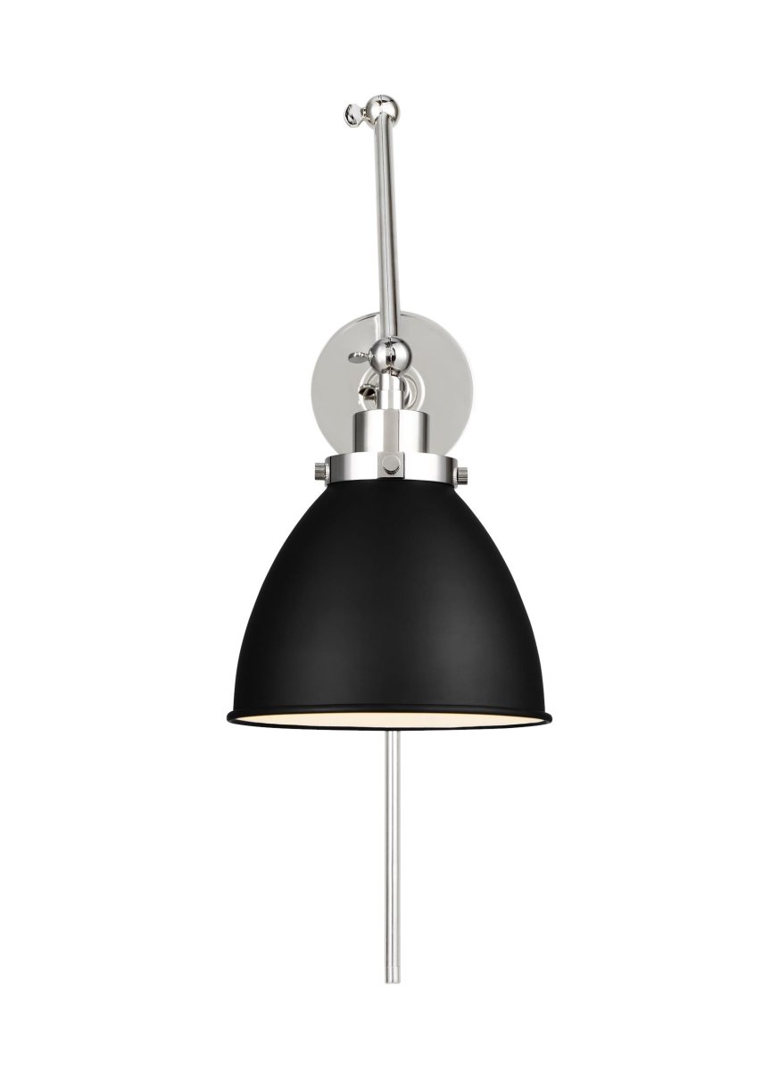 Murale dôme à bras double Wellfleet - Nickel noir et raffiné de minuit Noir de minuit by Visual Comfort Studio | Luminaires & cie