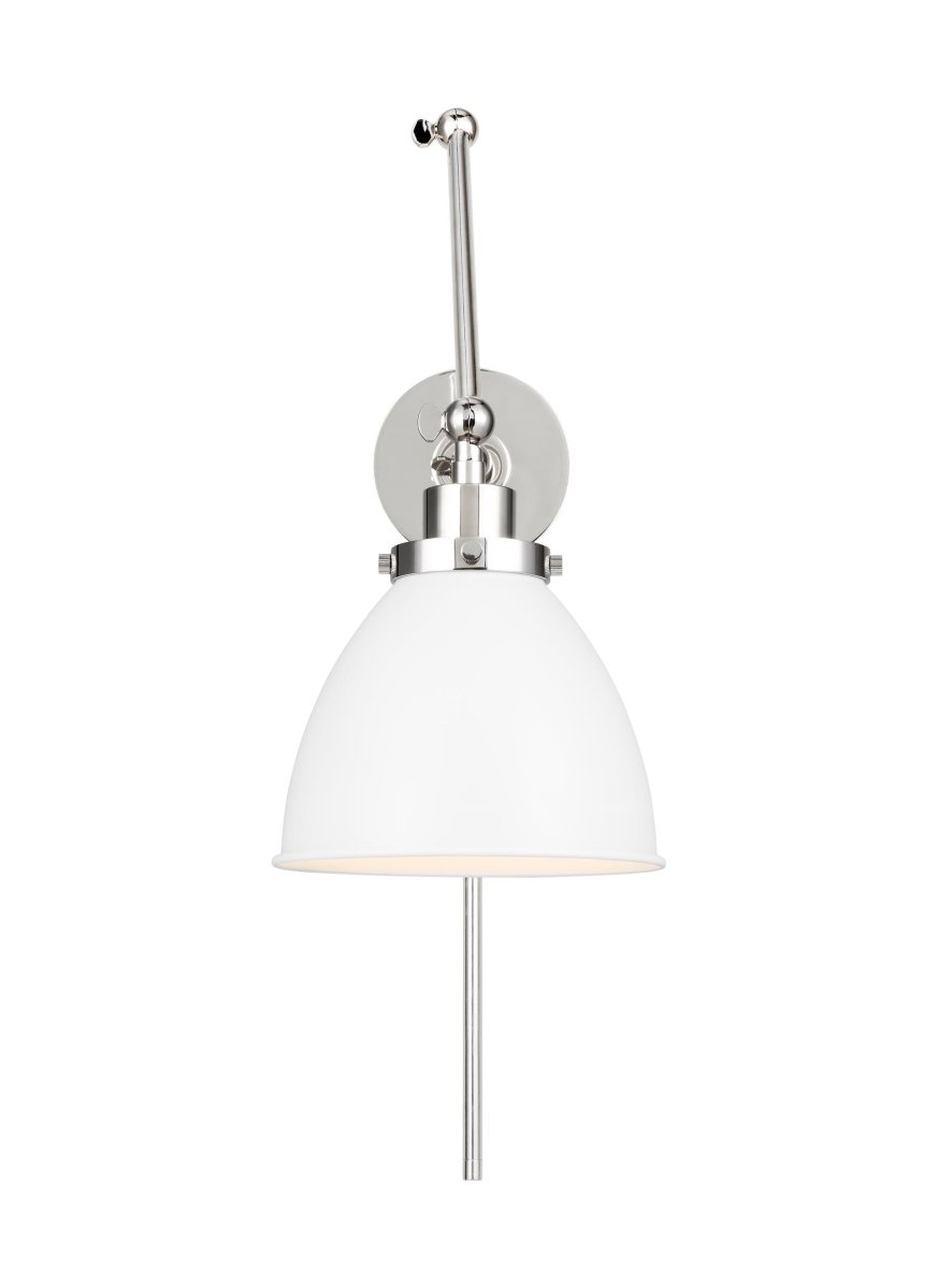 Murale dôme à bras double Wellfleet - Nickel blanc et poli mat Blanc mat by Visual Comfort Studio | Luminaires & cie