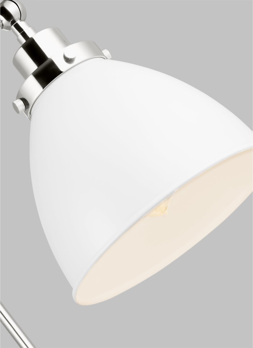 Murale dôme à bras double Wellfleet - Nickel blanc et poli mat Blanc mat by Visual Comfort Studio | Luminaires & cie