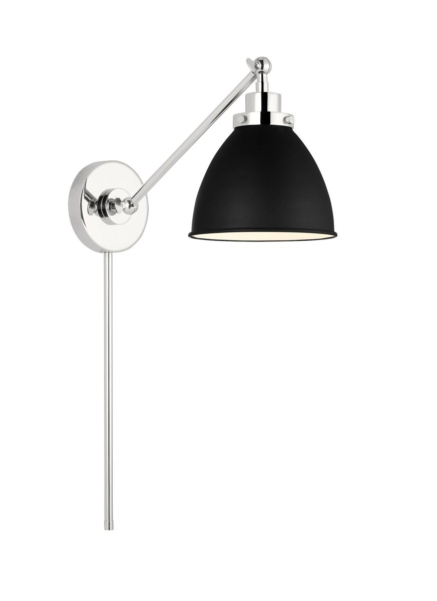 Murale dôme à bras unique Wellfleet - Nickel noir et raffiné de minuit Noir de minuit by Visual Comfort Studio | Luminaires & cie