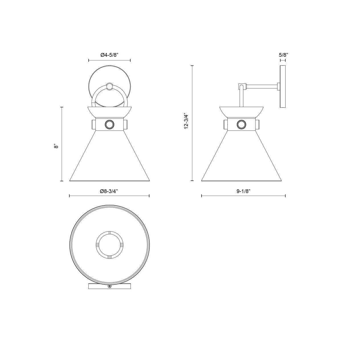 Murale Emerson - Or vieilli by Alora Lighting | Luminaires & cie