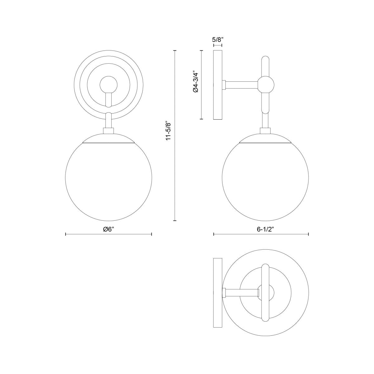 Murale Fiore - Verre d'opale en or / brillant brossé 11 5/8" by Alora Lighting | Luminaires & cie
