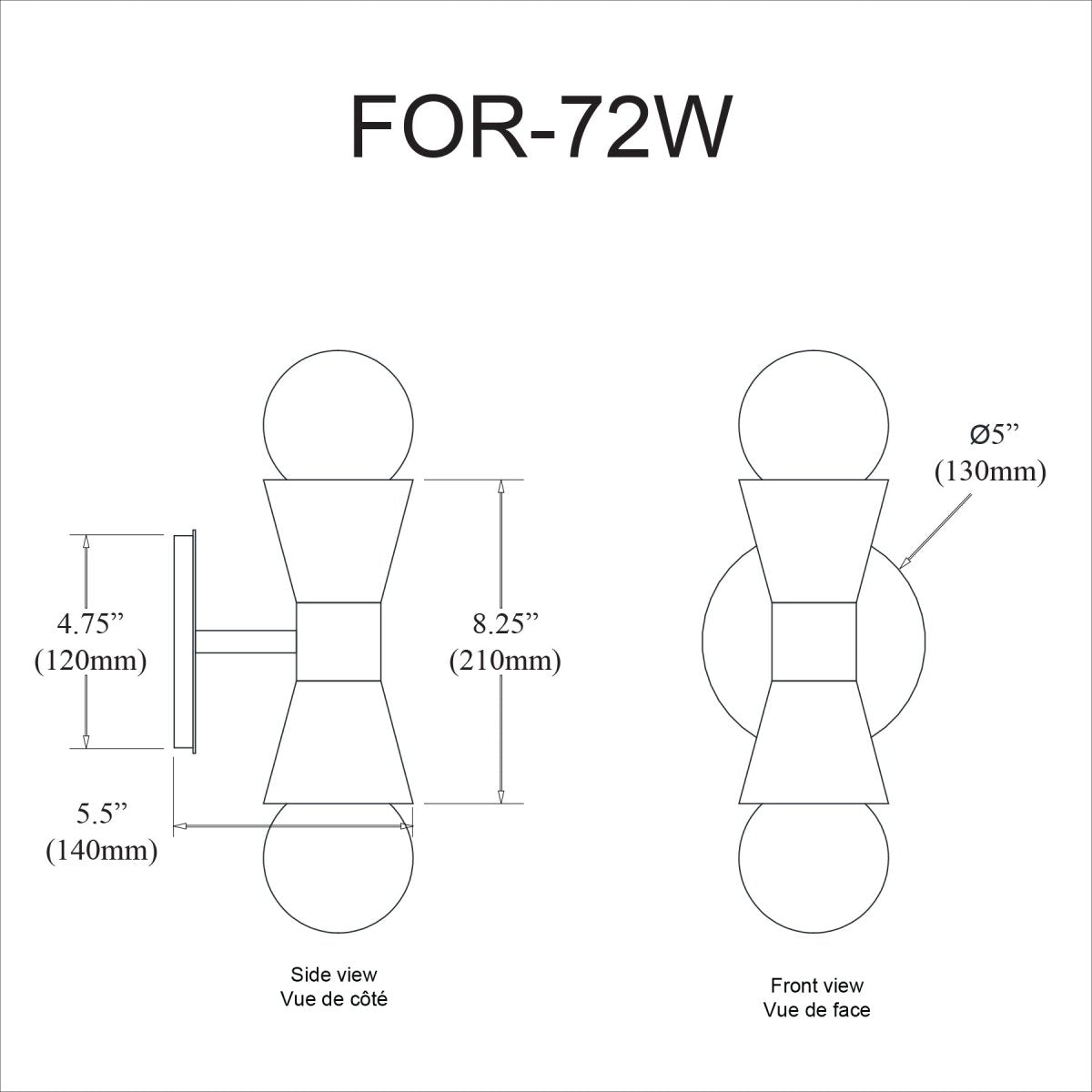 Murale Fortuna - Laiton vieilli et noir by Dainolite | Luminaires & cie