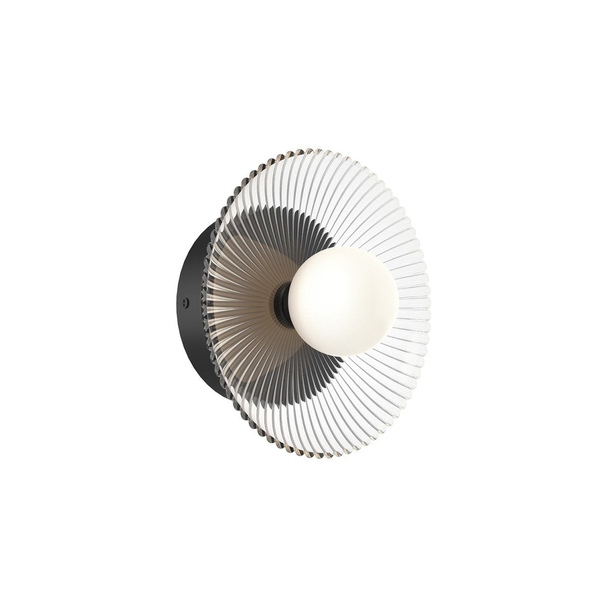 Murale Hera - Noir mat / Verre à côteau transparent 9" by Alora Lighting | Luminaires & cie