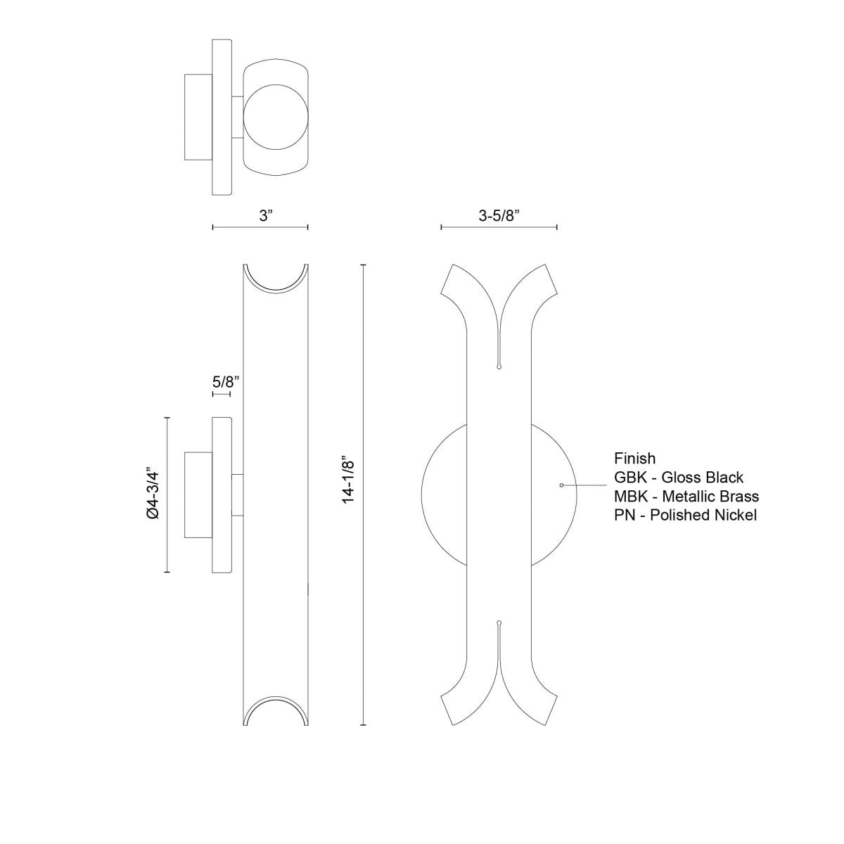 Murale Husk - Noir brillant by Kuzco Lighting | Luminaires & cie