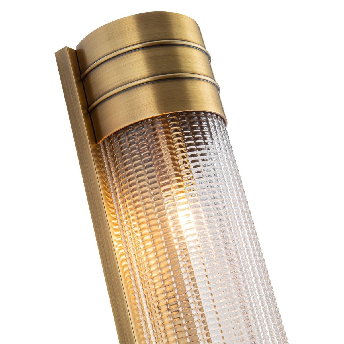 Murale linéaire Willard - Laiton vintage Verre prismatique 18 3/8" by Alora Lighting | Luminaires & cie