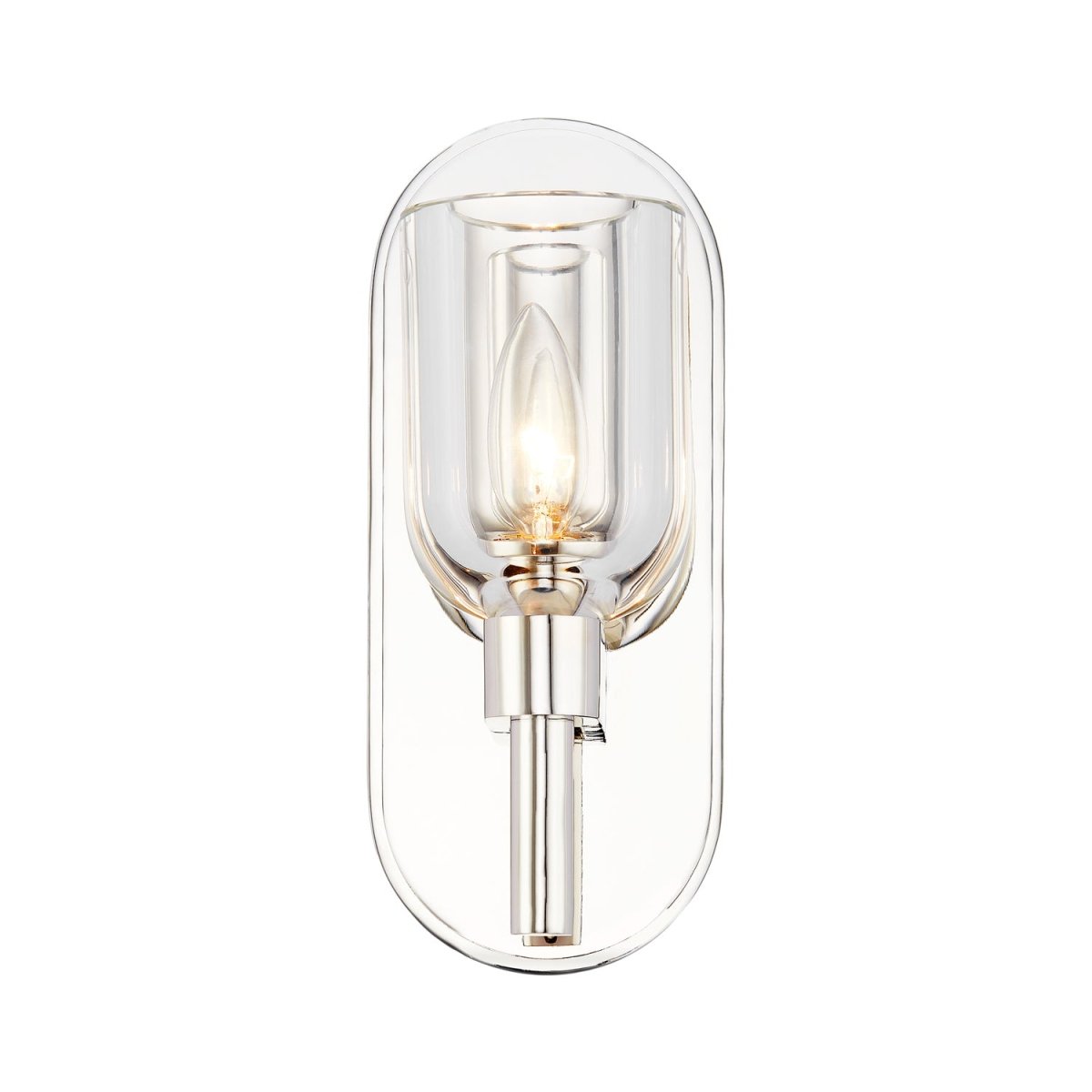 Murale Lucian - Cristal clair / nickel poli 9" by Alora Lighting | Luminaires & cie