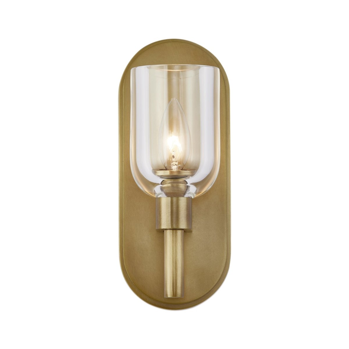 Murale Lucian - Cristal transparent / laiton vintage 9" by Alora Lighting | Luminaires & cie