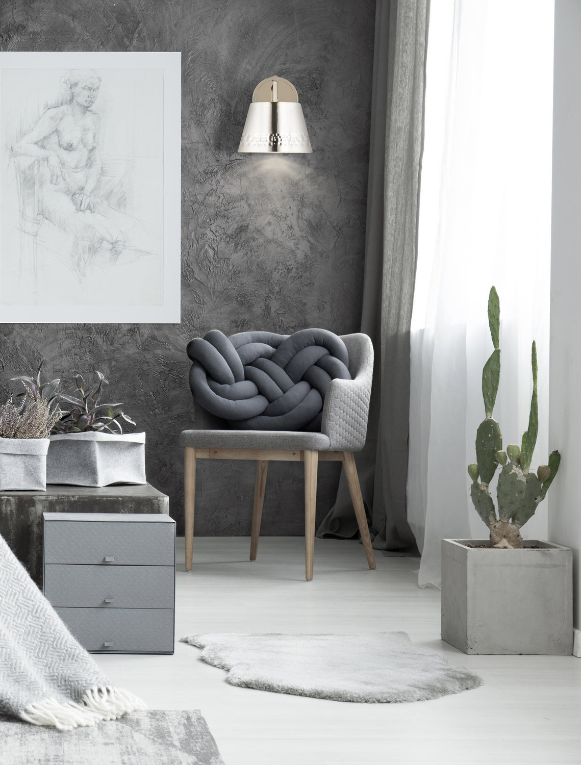 Applique murale Maddox Nickel poli – vue 6