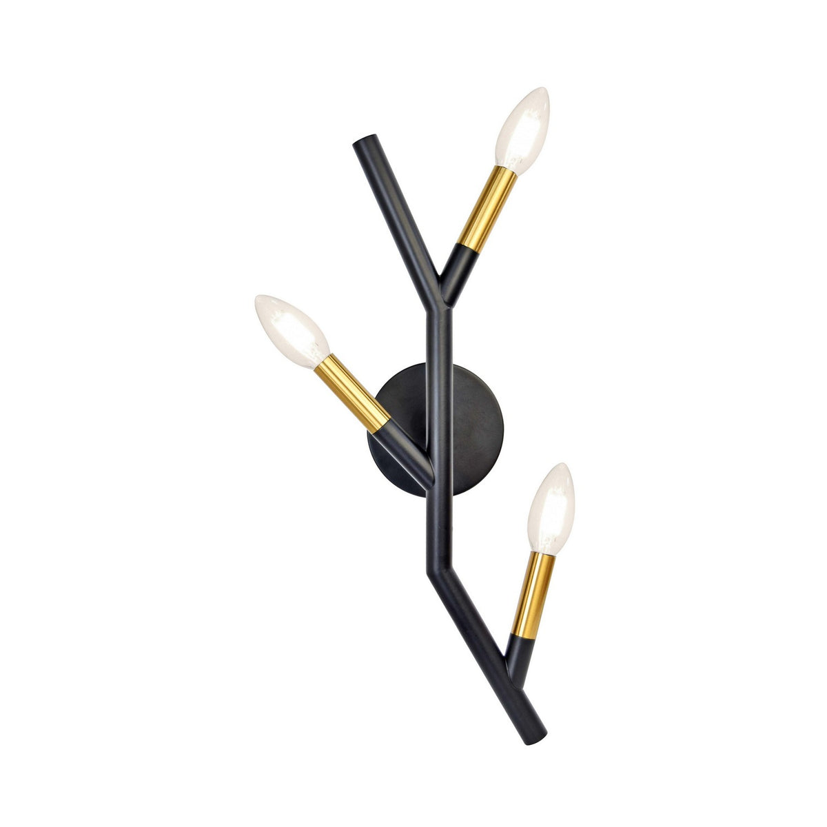 Applique murale Morgan Noir mat et Laiton vieilli – vue 2