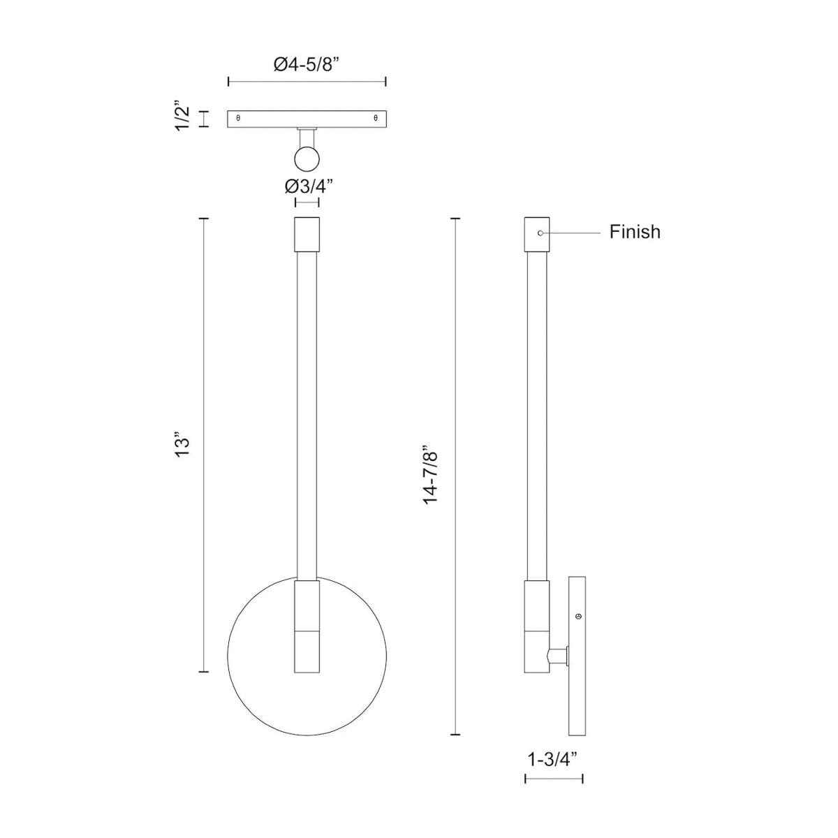 Murale Motif - Or brossé 14 7/8" by Kuzco Lighting | Luminaires & cie