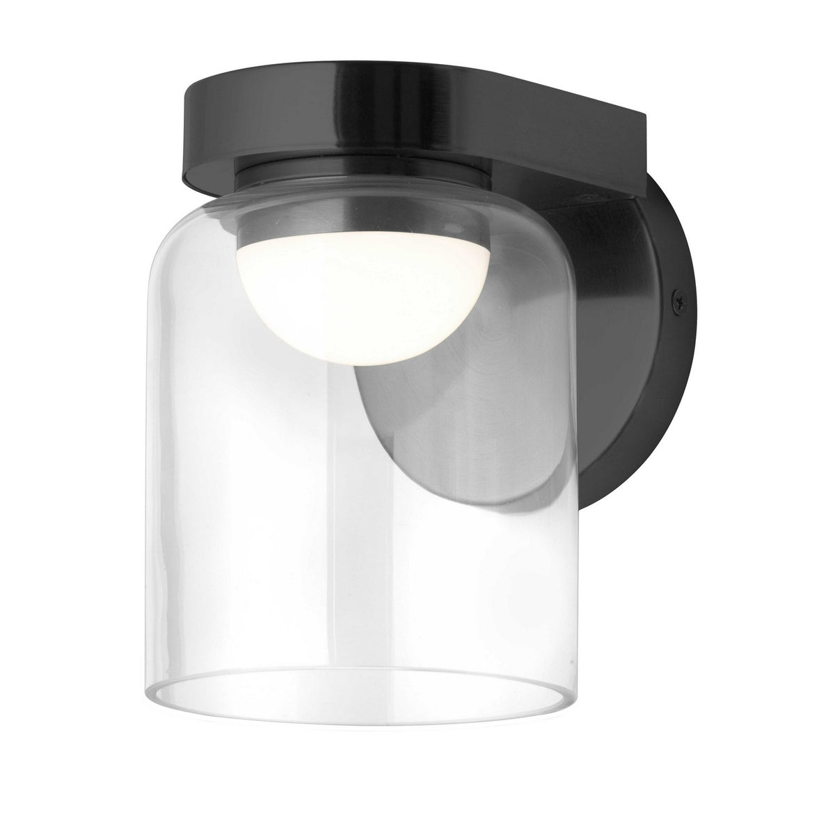 Applique murale Nadine nombre ampoules 1, Transparent / Noir mat – vue 2