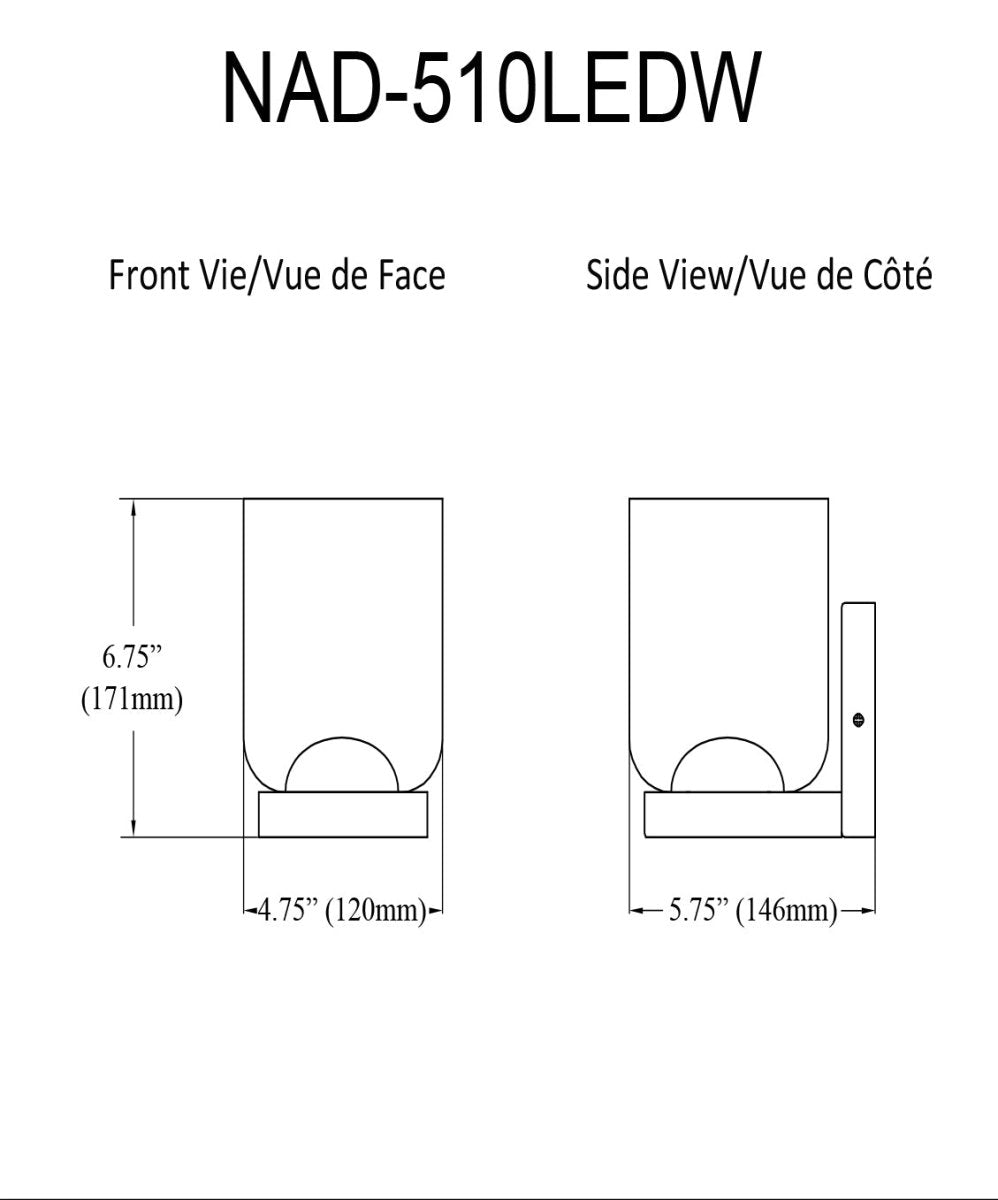 Murale Nadine - Chrome poli 6 3/4" by Dainolite | Luminaires & cie