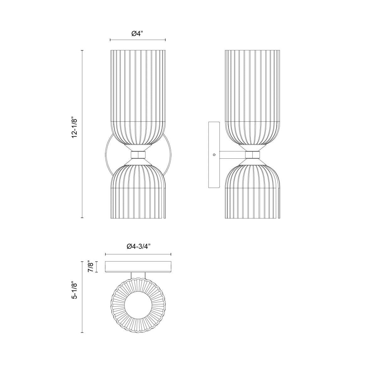 Murale Nelly - Verre à côteau en or / transparent brossé by Alora Lighting | Luminaires & cie