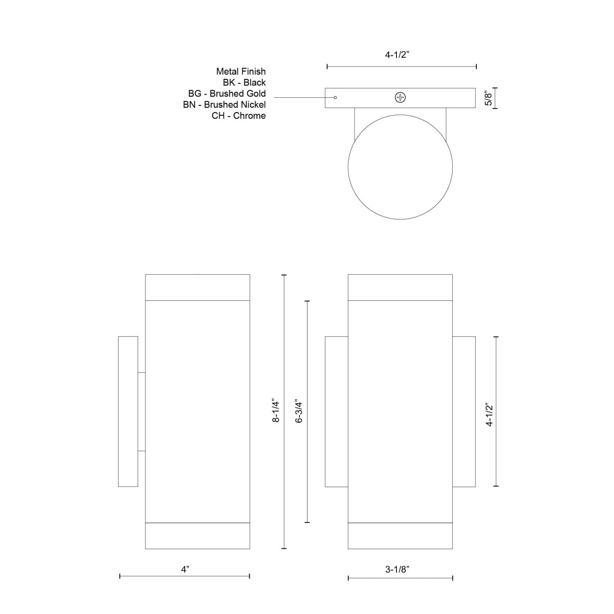 Murale Norfolk - Or brossé 8 1/4" by Kuzco Lighting | Luminaires & cie