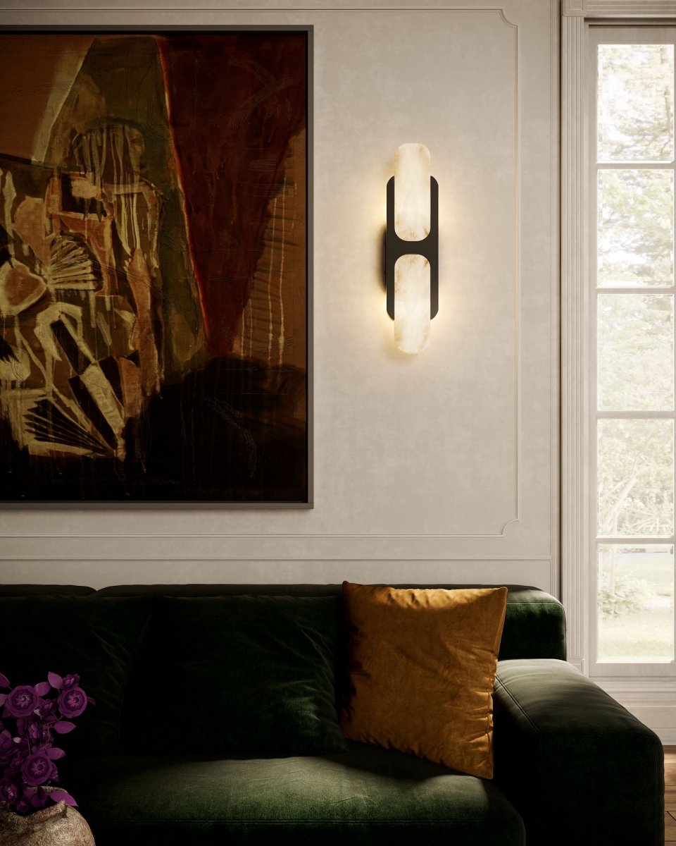 Murale Odin - Bronze / Albâtre urbain 17" by Alora Lighting | Luminaires & cie