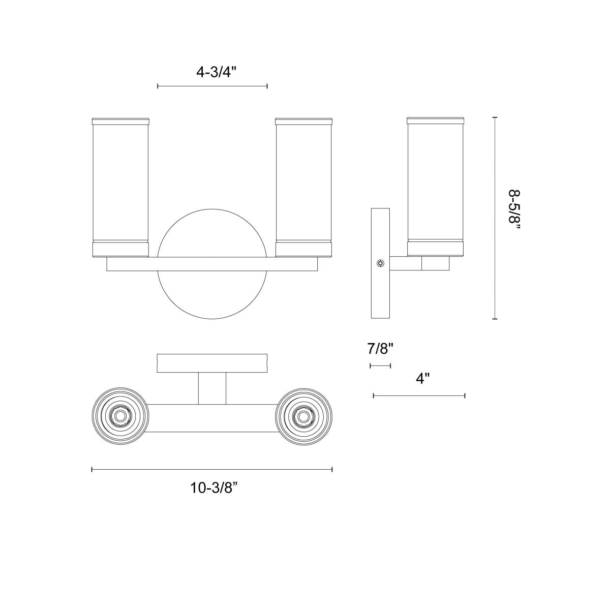 Murale Revolve - Verre transparent / laiton naturel 10 3/8" 8 5/8" by Alora Lighting | Luminaires & cie