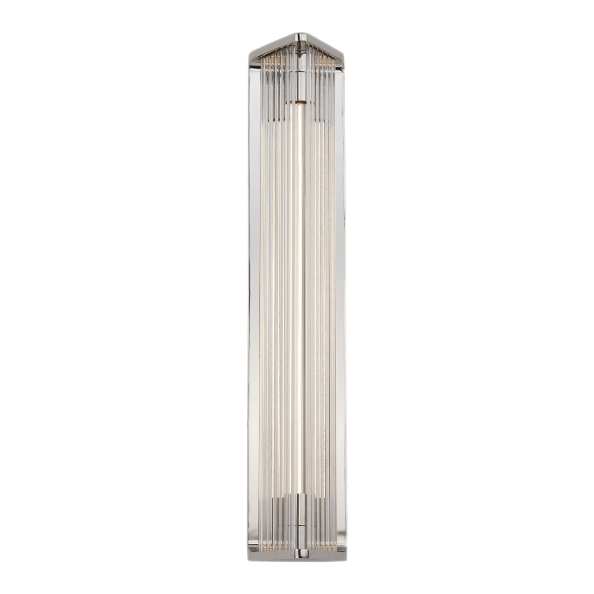 Murale Sabre - Nickel poli / verre côtelé 4 3/8" 22 3/8" by Alora Lighting | Luminaires & cie