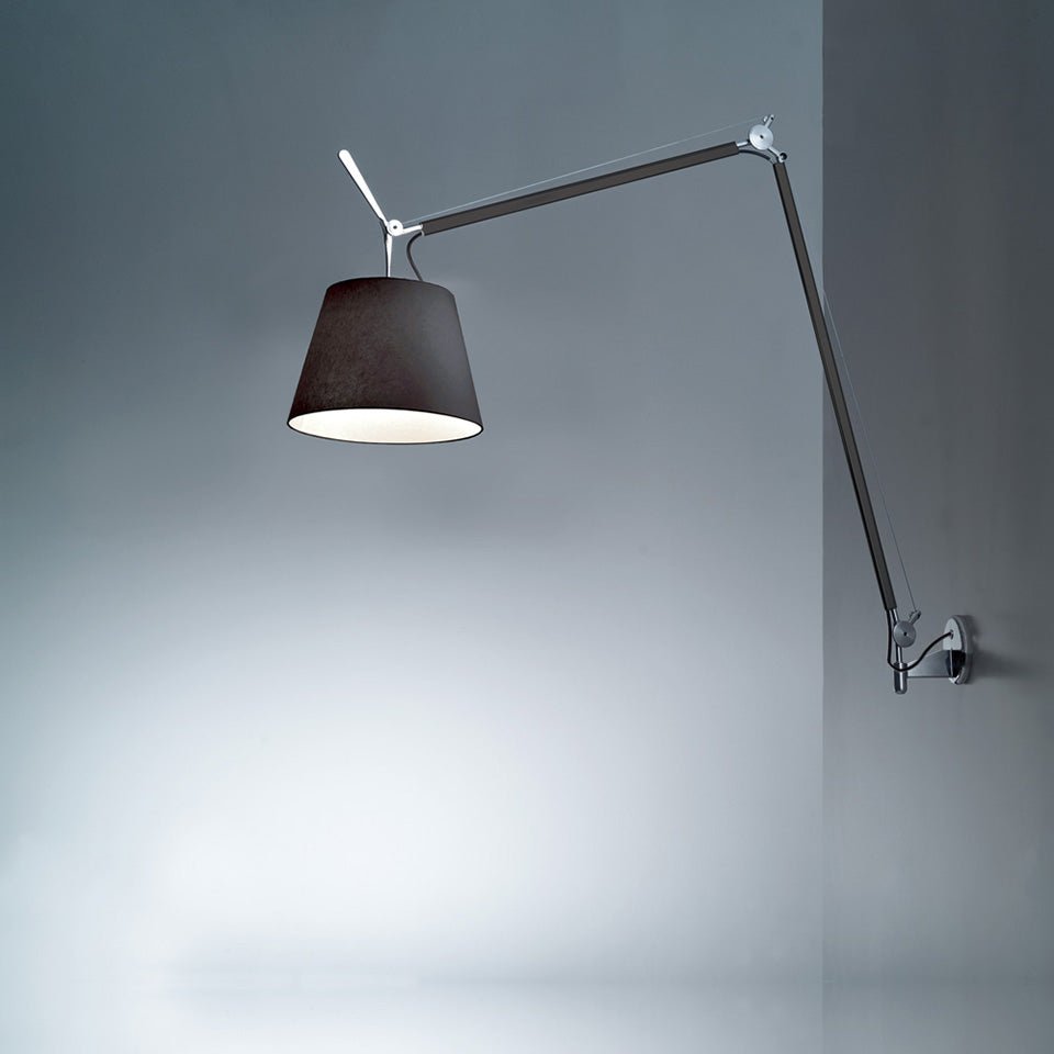 Murale Tolomeo Mega - Noir + AJ noir 12" by Artemide | Luminaires & cie