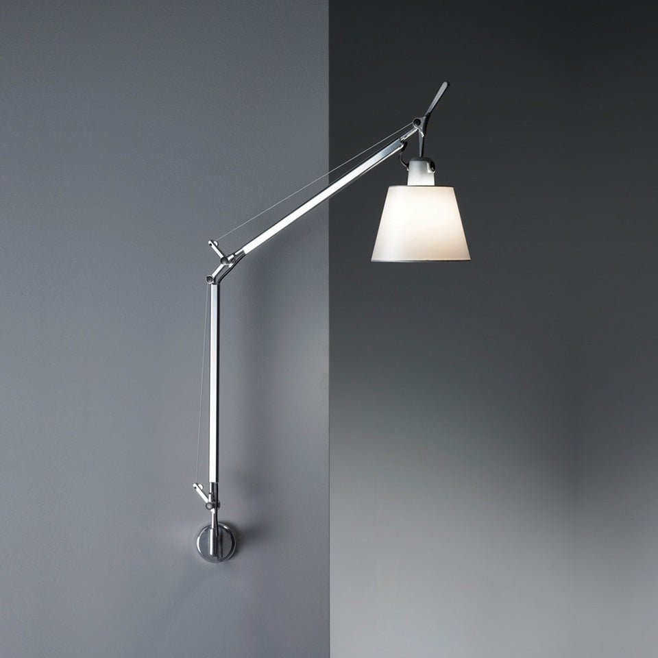 Murale Tolomeo W/Shade - Parchemin Support en "J" by Artemide | Luminaires & cie