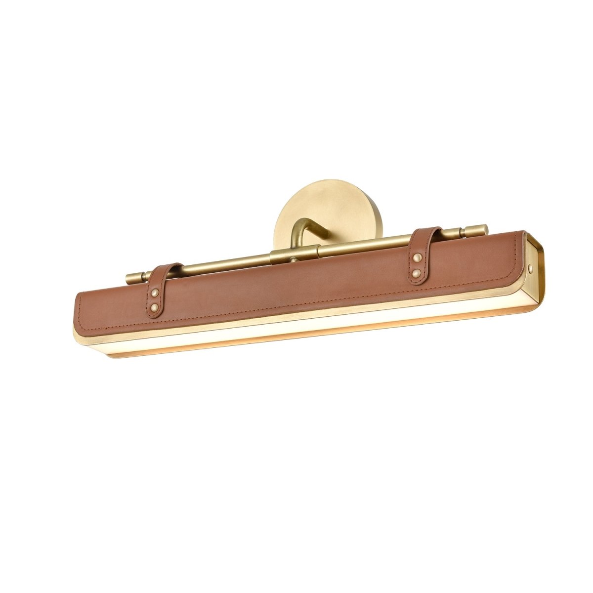 Murale Valise - Laiton vintage / Cuir de cognac 19 3/4" by Alora Lighting | Luminaires & cie